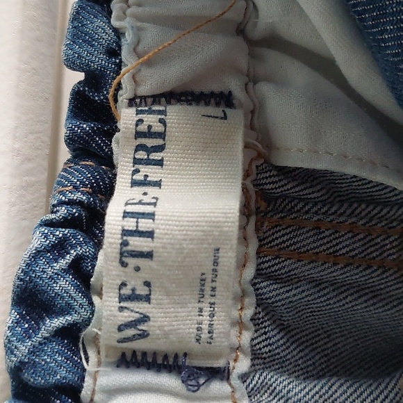 We The Free Hazel Pull On Drop Waist Harem Cargo Pocket Jeans L Shabby Chic - Picture 7 of 8